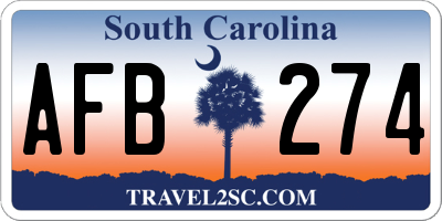 SC license plate AFB274