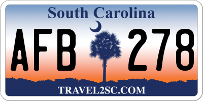 SC license plate AFB278