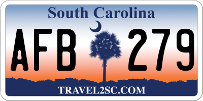 SC license plate AFB279