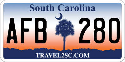 SC license plate AFB280