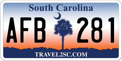 SC license plate AFB281