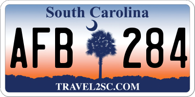 SC license plate AFB284