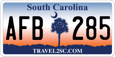 SC license plate AFB285