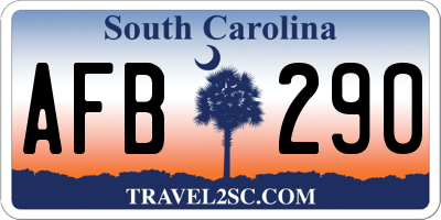 SC license plate AFB290