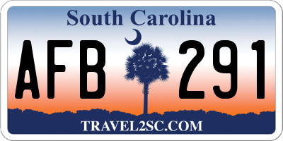SC license plate AFB291