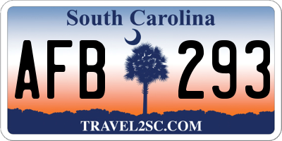 SC license plate AFB293
