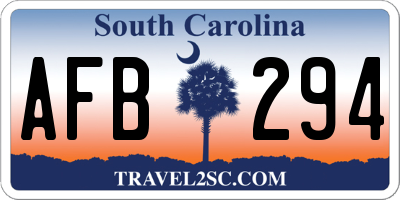 SC license plate AFB294