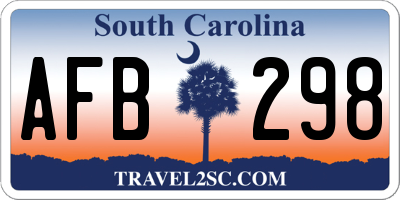 SC license plate AFB298