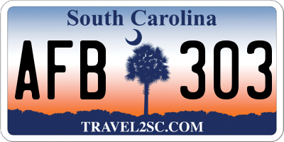 SC license plate AFB303