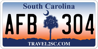SC license plate AFB304