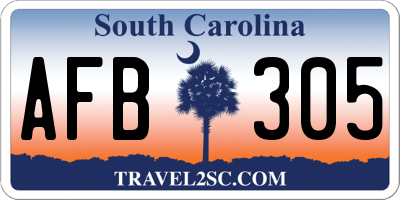 SC license plate AFB305