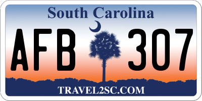 SC license plate AFB307