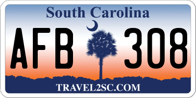 SC license plate AFB308