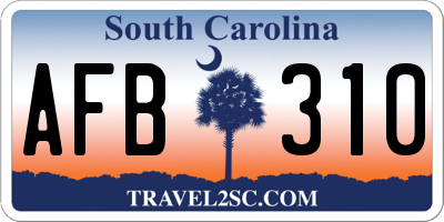 SC license plate AFB310