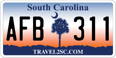 SC license plate AFB311