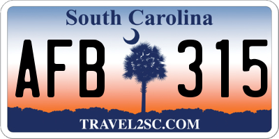 SC license plate AFB315