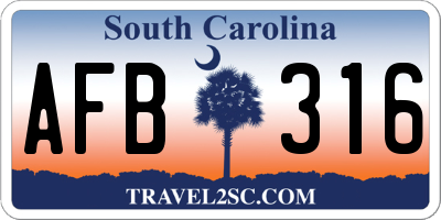 SC license plate AFB316