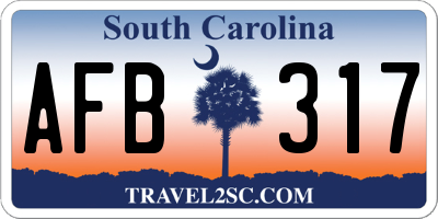 SC license plate AFB317