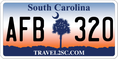 SC license plate AFB320