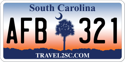 SC license plate AFB321