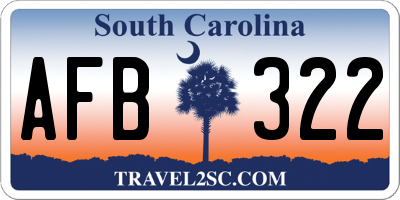 SC license plate AFB322