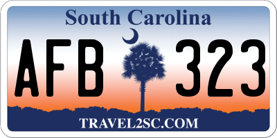 SC license plate AFB323