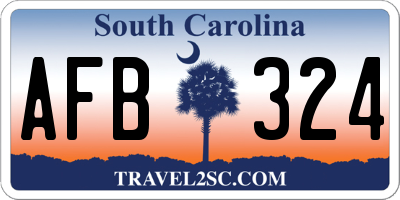 SC license plate AFB324