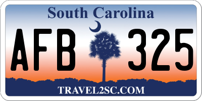 SC license plate AFB325
