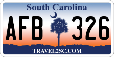 SC license plate AFB326