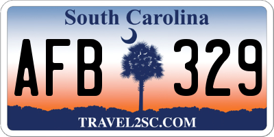 SC license plate AFB329