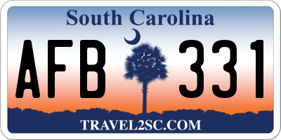 SC license plate AFB331