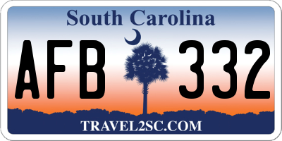 SC license plate AFB332
