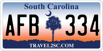 SC license plate AFB334