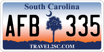 SC license plate AFB335