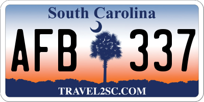 SC license plate AFB337