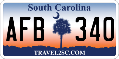 SC license plate AFB340