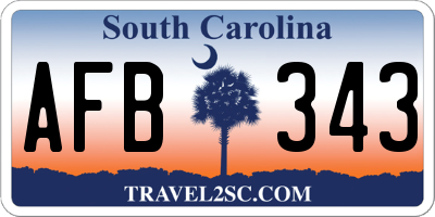 SC license plate AFB343