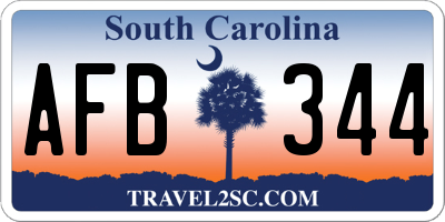 SC license plate AFB344