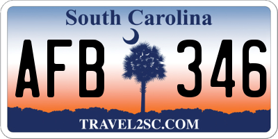SC license plate AFB346