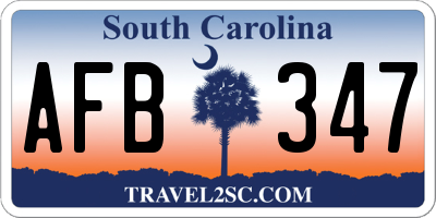 SC license plate AFB347