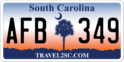 SC license plate AFB349