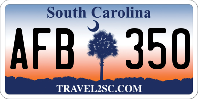 SC license plate AFB350