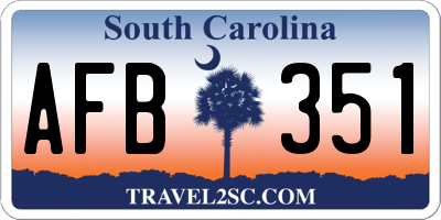 SC license plate AFB351