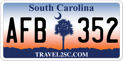 SC license plate AFB352