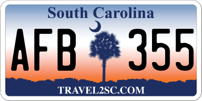 SC license plate AFB355