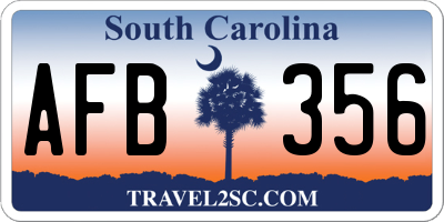 SC license plate AFB356