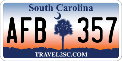 SC license plate AFB357