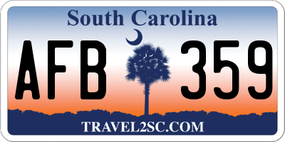 SC license plate AFB359