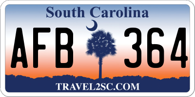 SC license plate AFB364