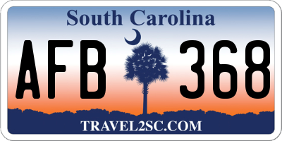 SC license plate AFB368